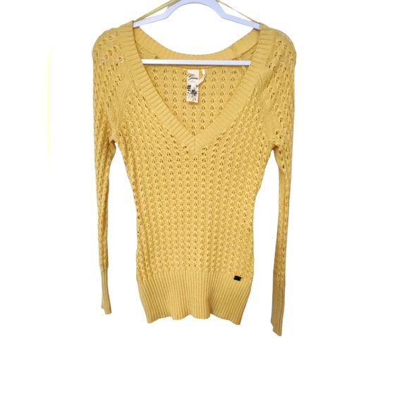 Guess Yellow V-Neck Sweater, M - Picture 1 of 5
